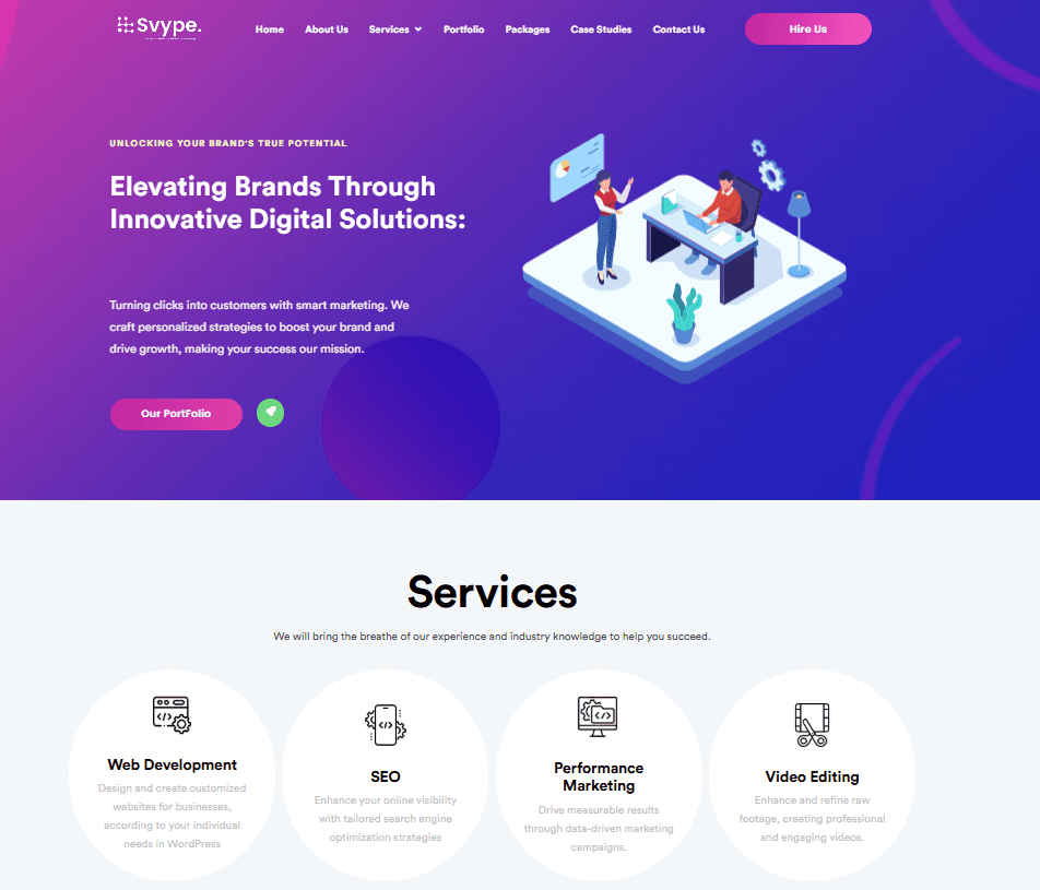 Svype — Marketing agency site preview
